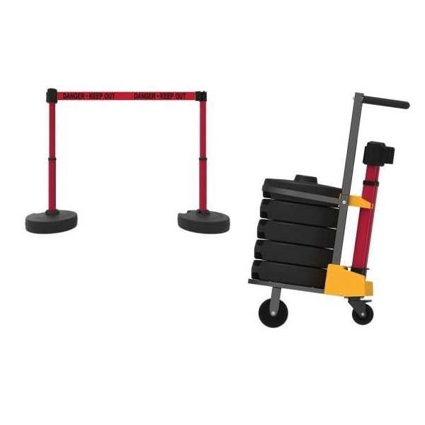 Accuform MOBILE BANNER STAKE STANCHION CART PRB918RD PRB918RD - main